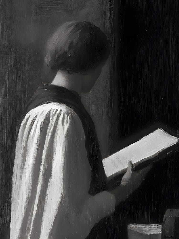 Priest Reading A Book