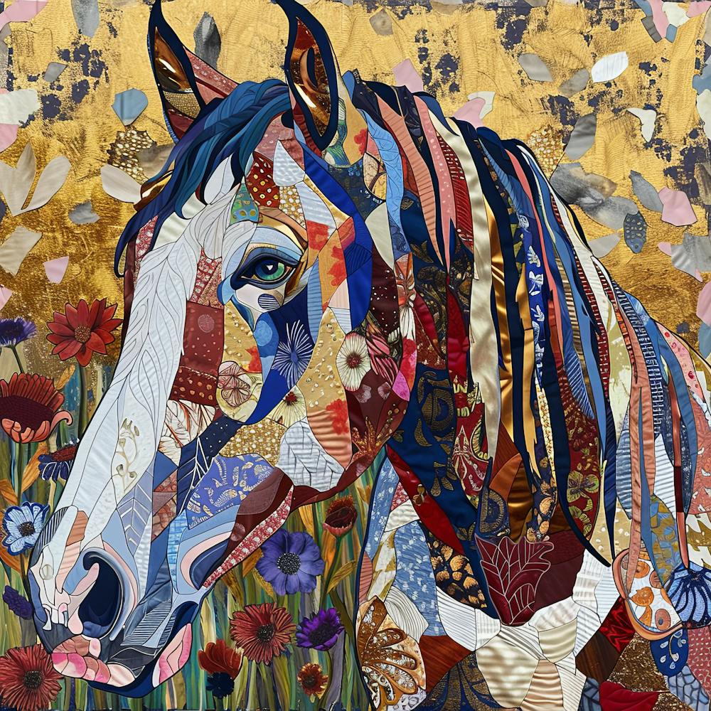 Patchwork Quilted Clydesdale Horse 2
