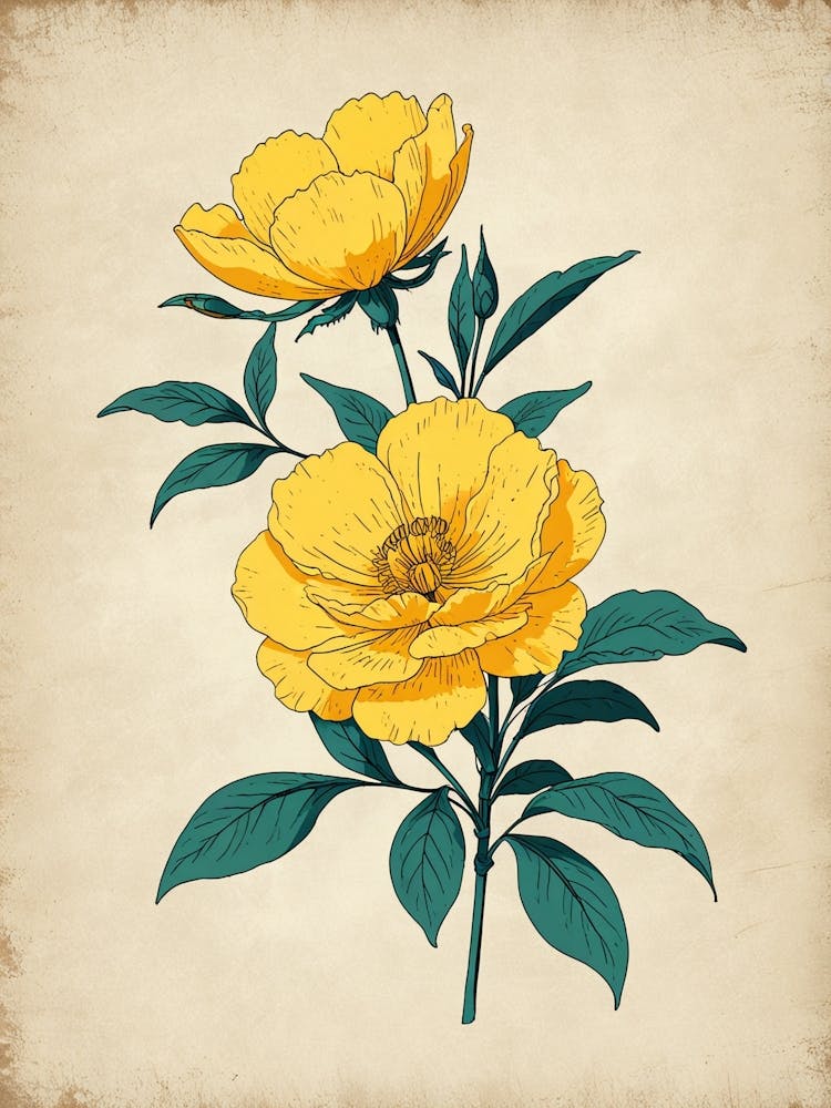 Yellow Peony Flower