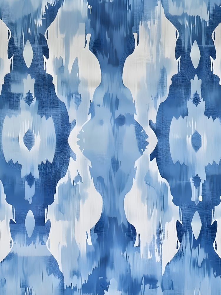 Blue And White Ikat