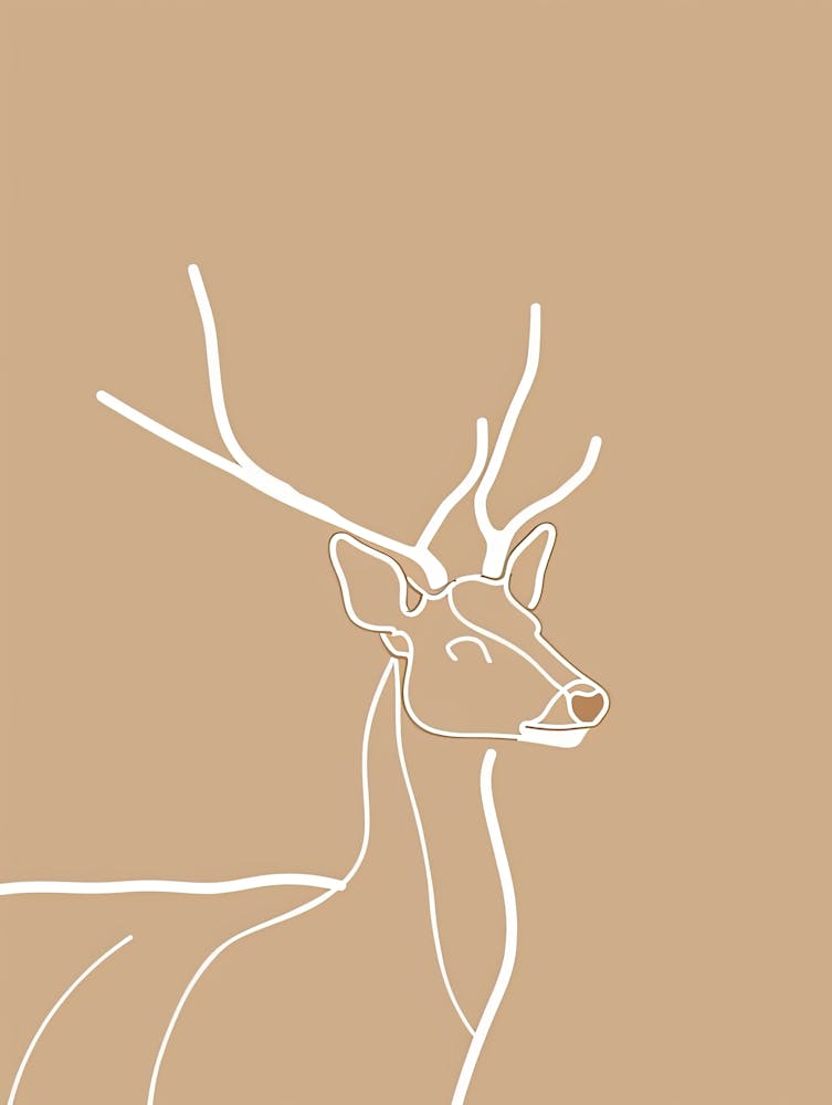 Cerf - Boho, Dessin au trait 20
