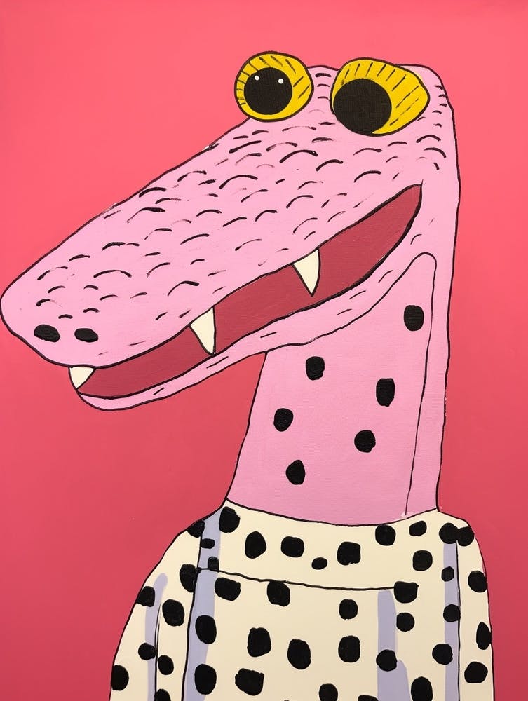 Pink Polka Dot Alligator 4