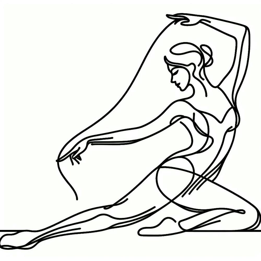 Dancing woman, line draw