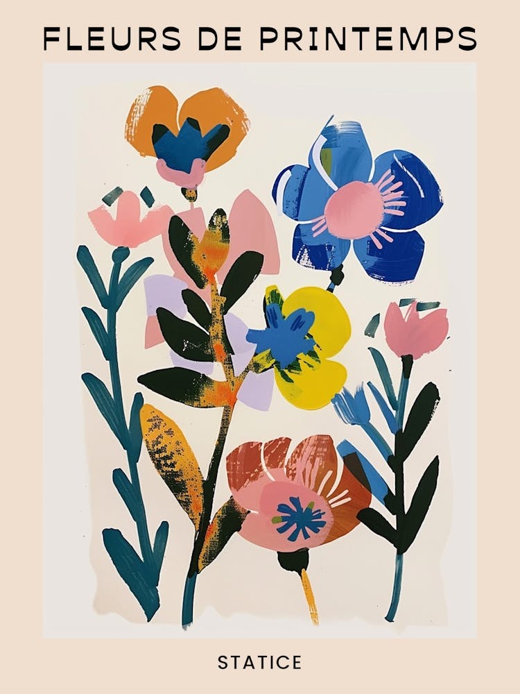 Spring Floral French Poster  Statice 1