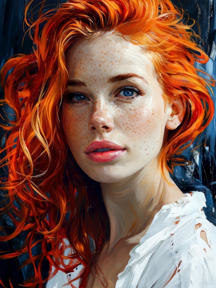 Portrait Of A Girl With Red Hair painting