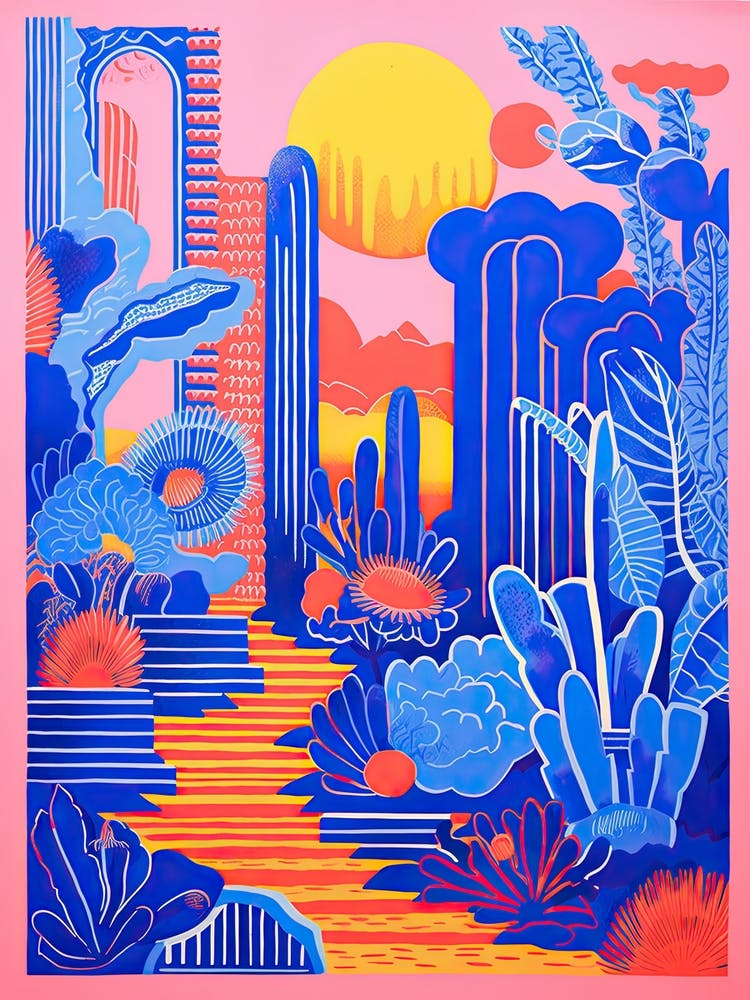 Jardins Majorelle Style Riso Abstrait 8