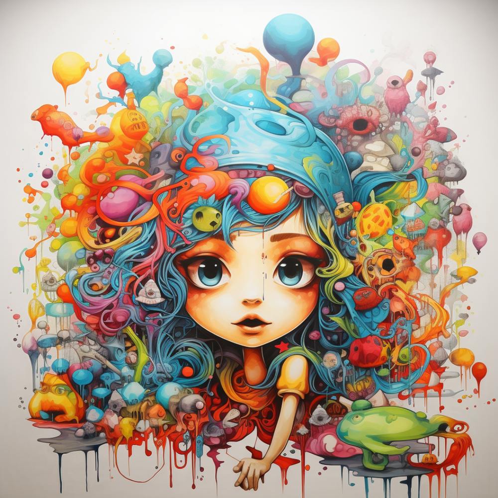 Girl With Colorful Hair