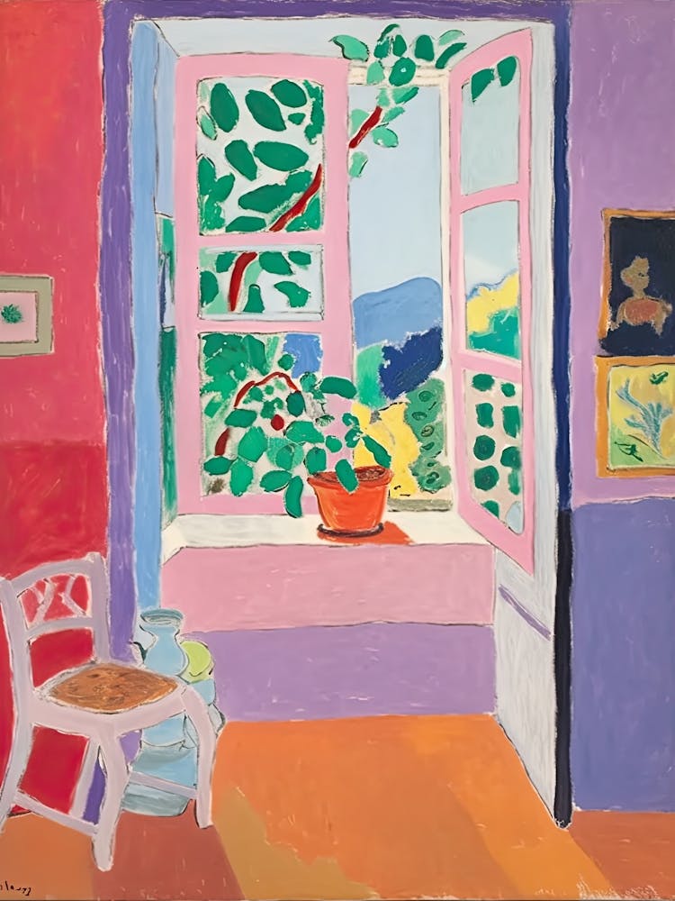 Open Window And Plants