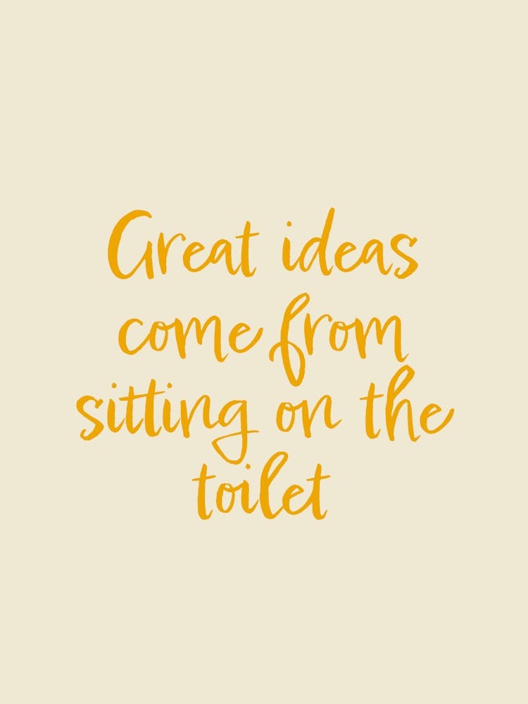 Great Ideas Inspirational Humour Toilet Typography Colourful Poster Print Art Lover Inspired