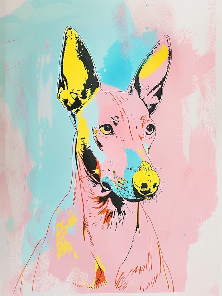 Pastel German Pinscher Dog Pastel Line Illustration  1
