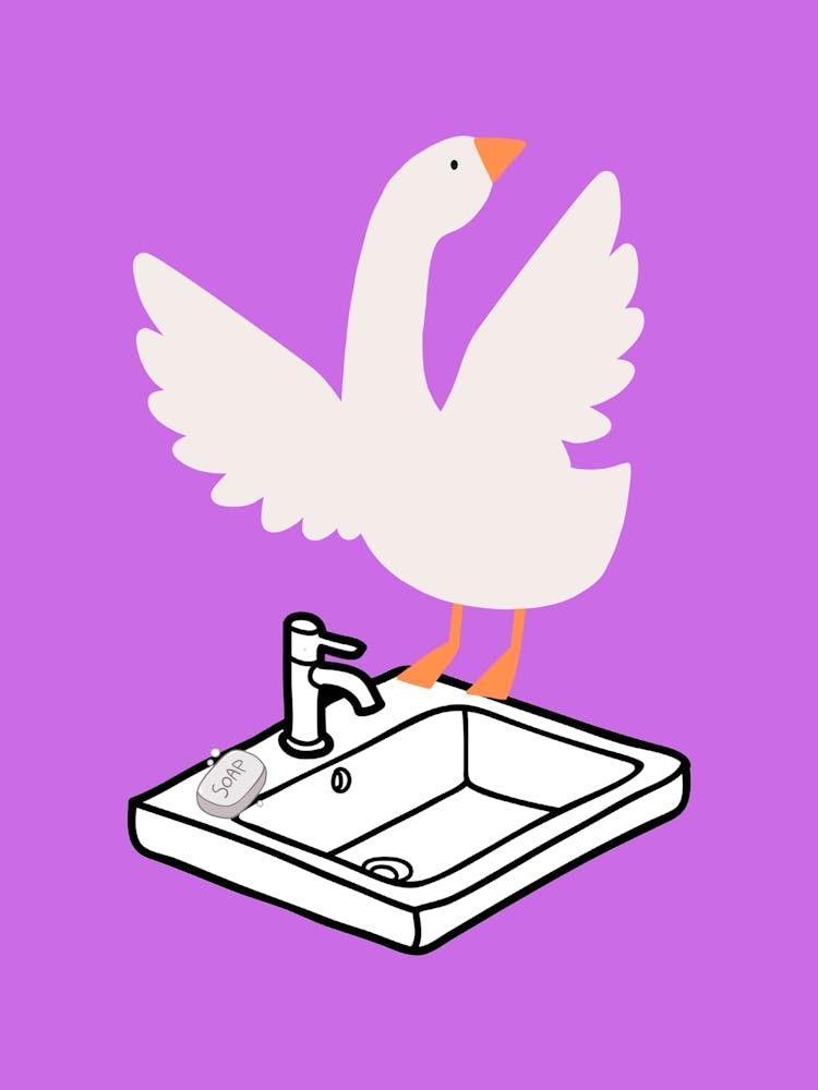 Silly Goose on Sink Purple