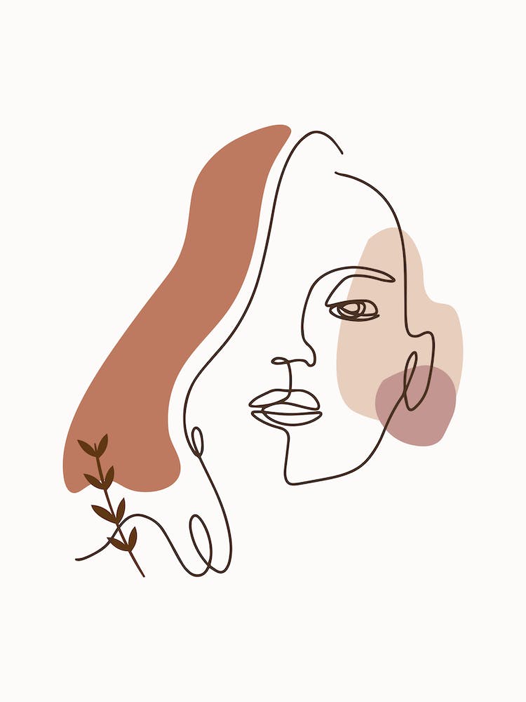 Elegante Minimalistische Frau Linienkunst