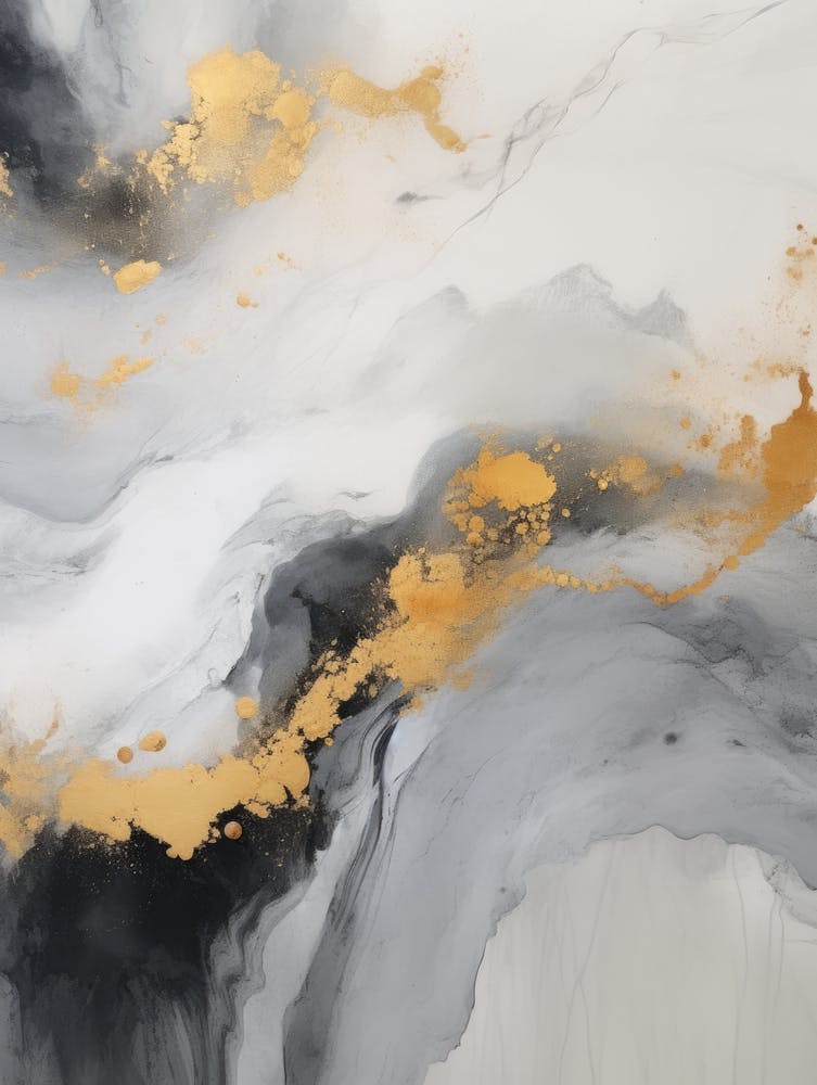 Gold And Black Abstract Painting