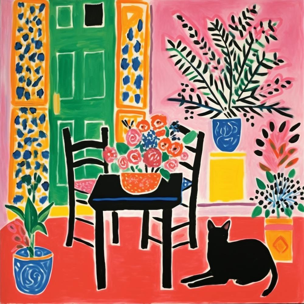 Cat In Front Of The Door