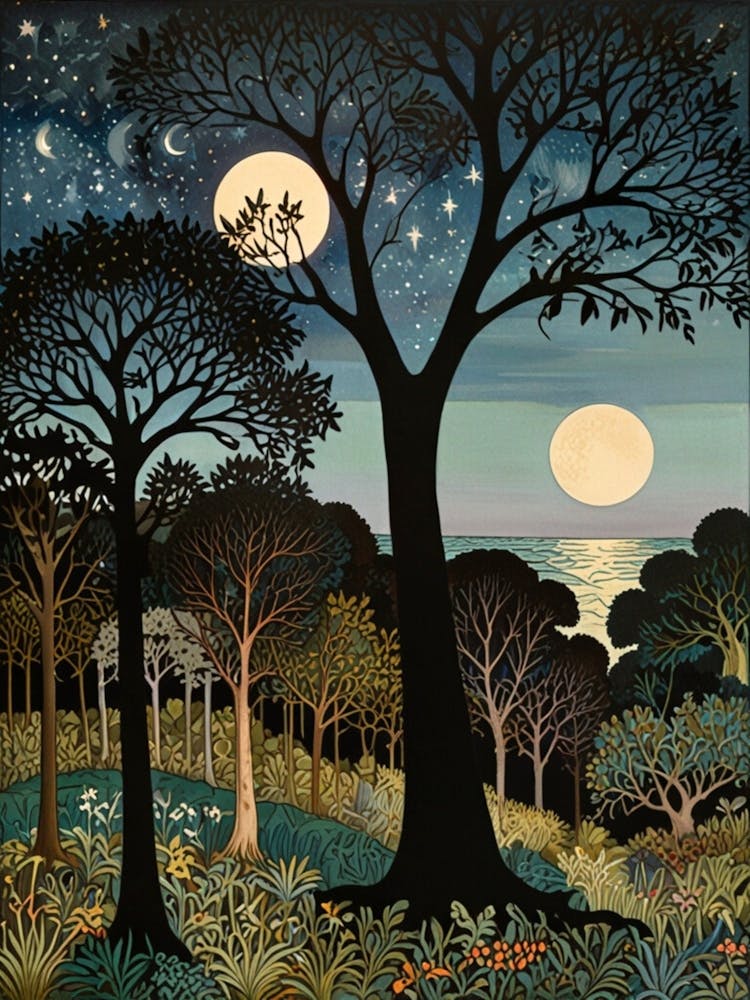 William Morris Moonlight In The Forest 90