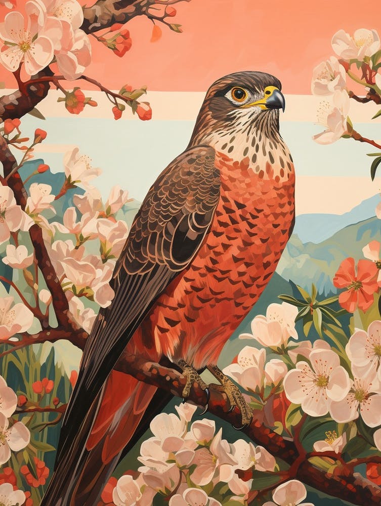 Eurasian Sparrowhawk 1 Detailed Bird Painting