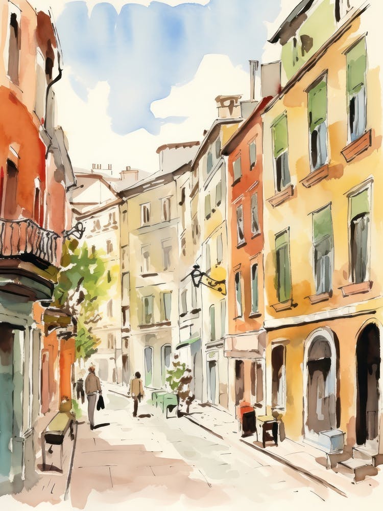 Trieste, Italy Watercolour Streets 4
