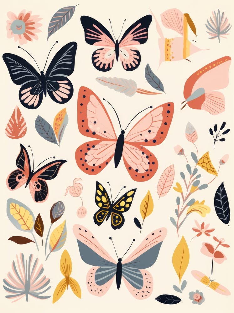 Set Of Butterflies