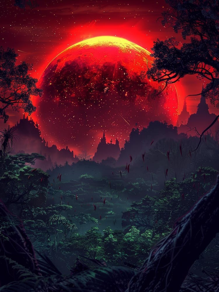 Red Moon In The Forest