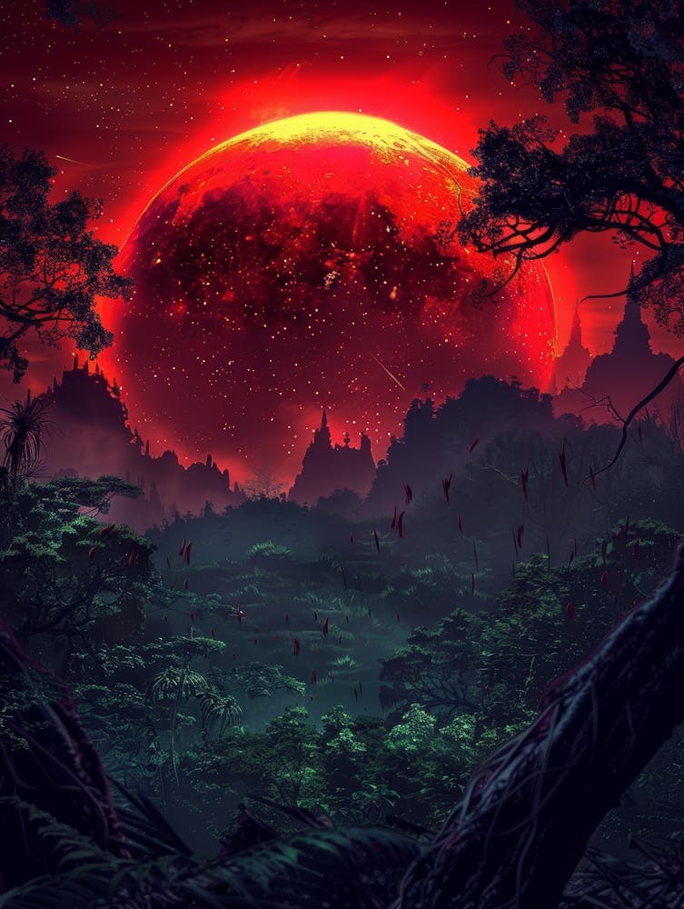 Red Moon In The Forest