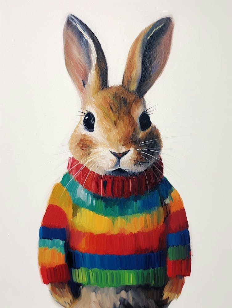Baby Animal Wearing Sweater Rabbit 3