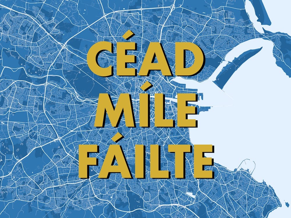 Cead Mile Failte Dublin Blue Map