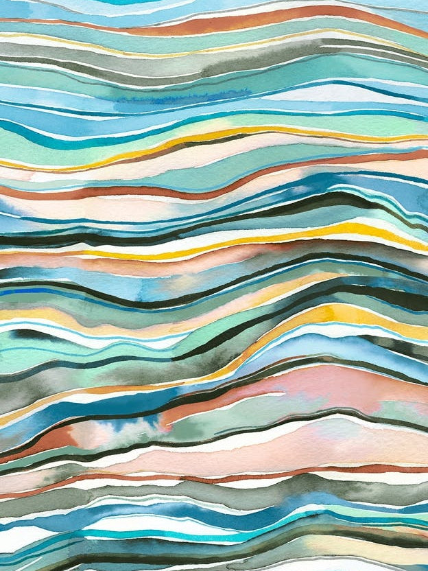 Mineral Layers Watercolor Multicolored