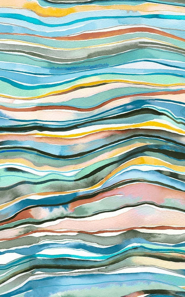 Mineral Layers Watercolor Multicolored