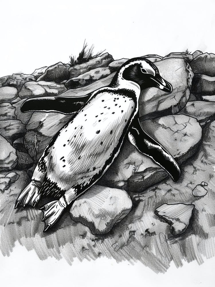 Emperor Penguin Sunbathing On Rocks 4