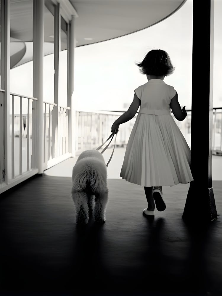 Little Girl And Her Dog