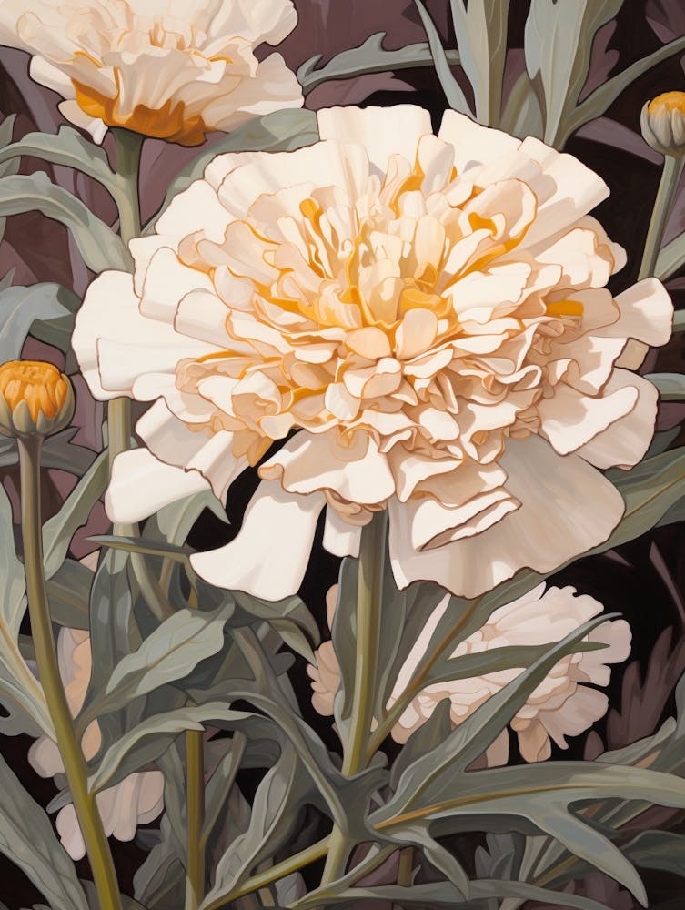 Marigold 4 Flower Painting