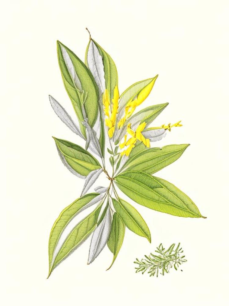 Lemon Verbena Spices And Herbs Pencil Illustration 1