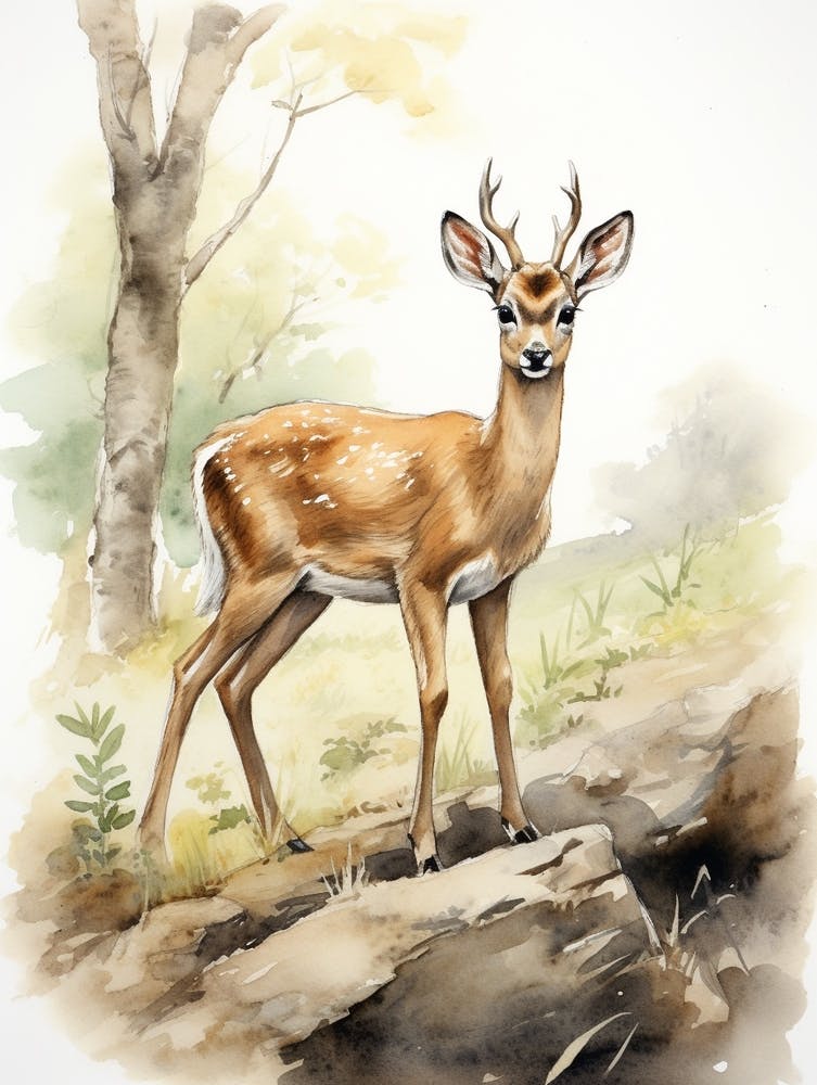 Storybook Animal Watercolour Gazelle 2