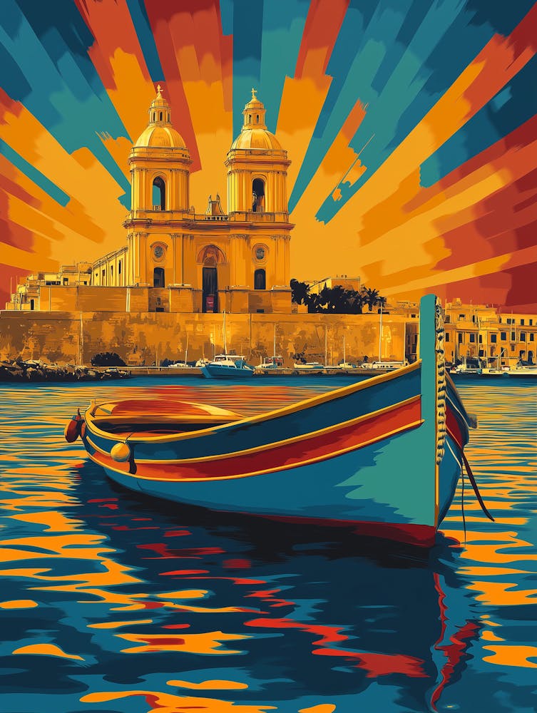 A Pop Art Poster Of Malta