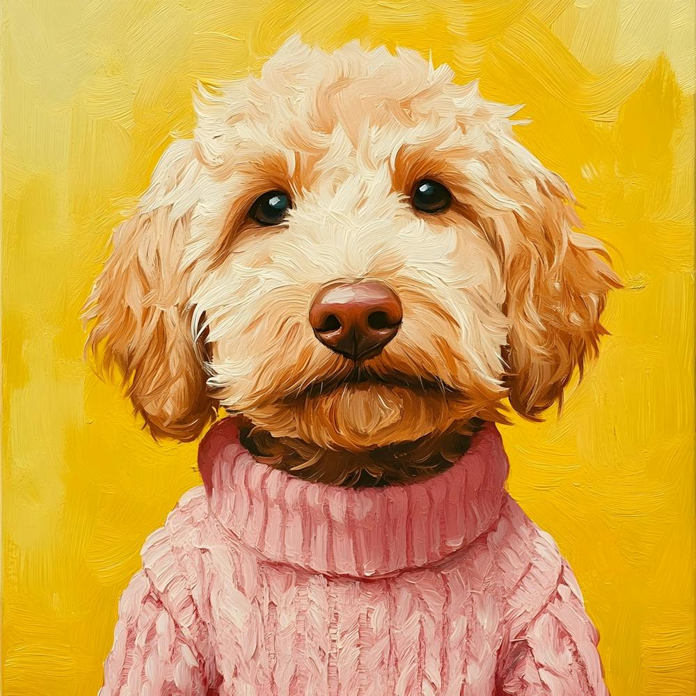 Goldendoodle Yellow And Pink 4