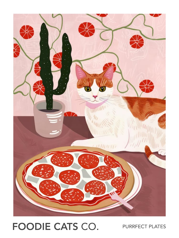 Foodie Cats Co Cat And Pepperoni Pizza 1