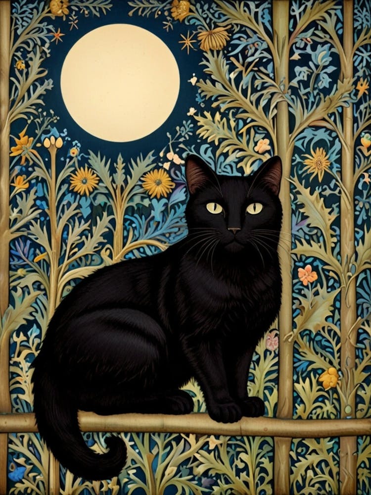 William Morris Black Cat In The Moonlight 31