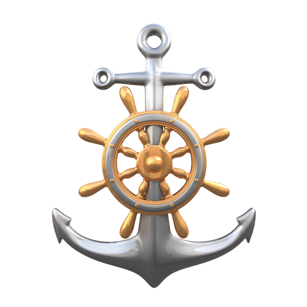 Nautical Steering Wheel Anchor Sea