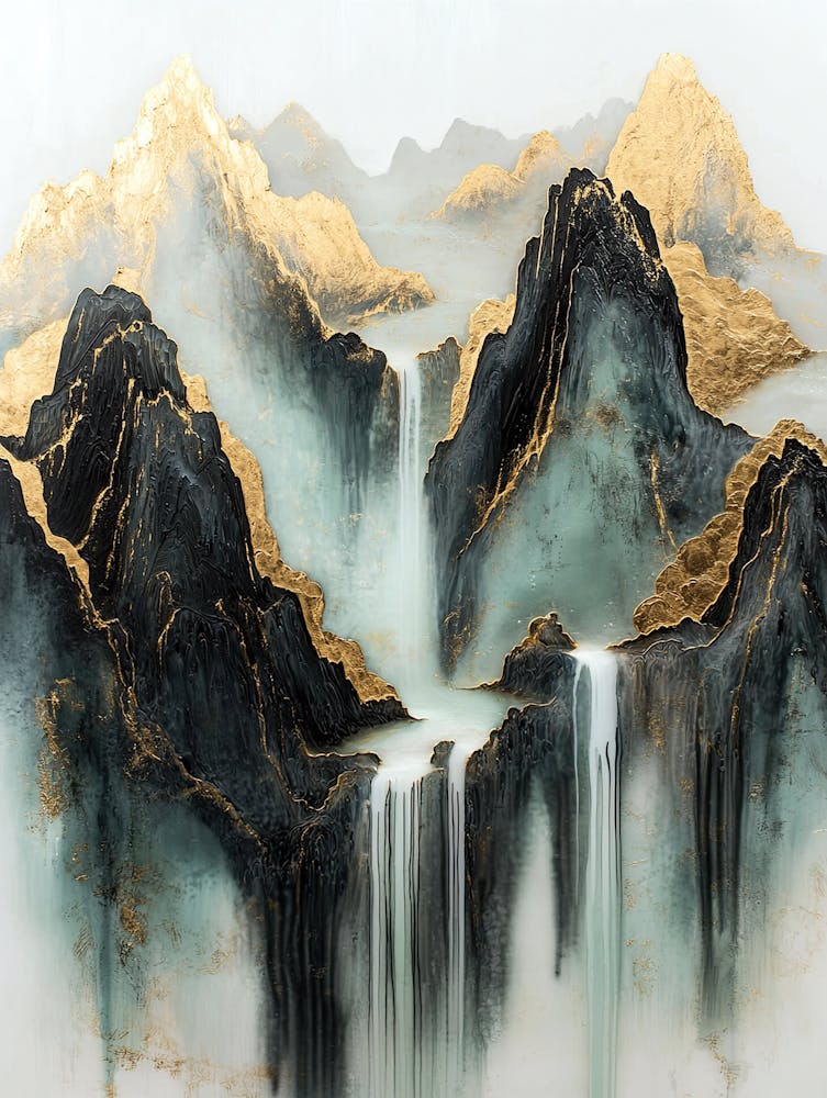 Fuji's Golden Peaks - Luxe Minimalism