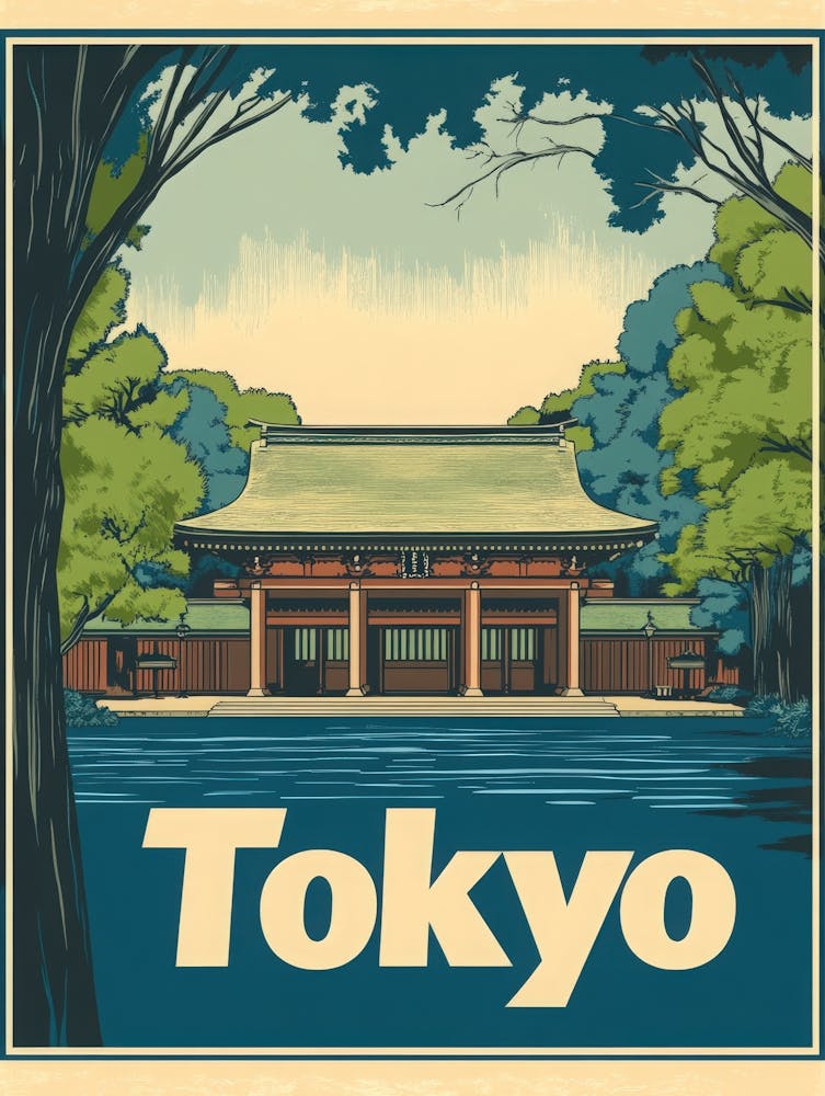 Aihrgdesign A Retro Travel Poster For Tokyo 5
