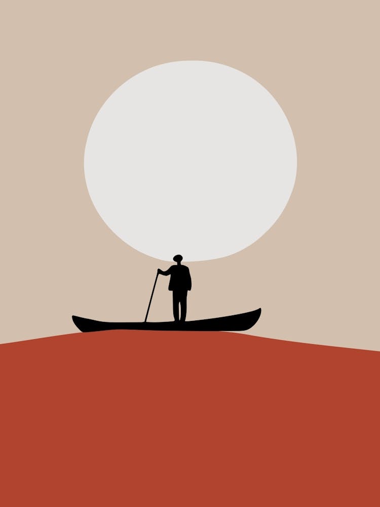 man in a boat at sea