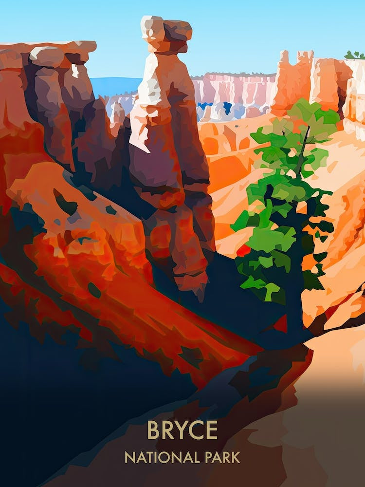 Bryce Canyon Park Travel Poster Matisse Style 3