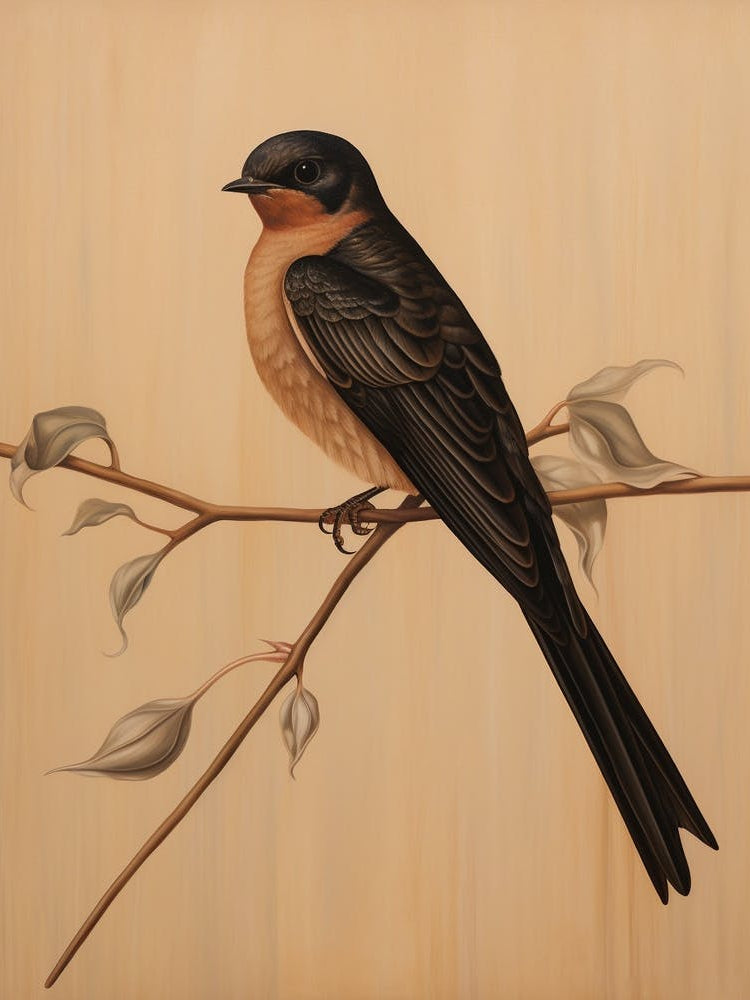 Dark And Moody Botanical Barn Swallow 3