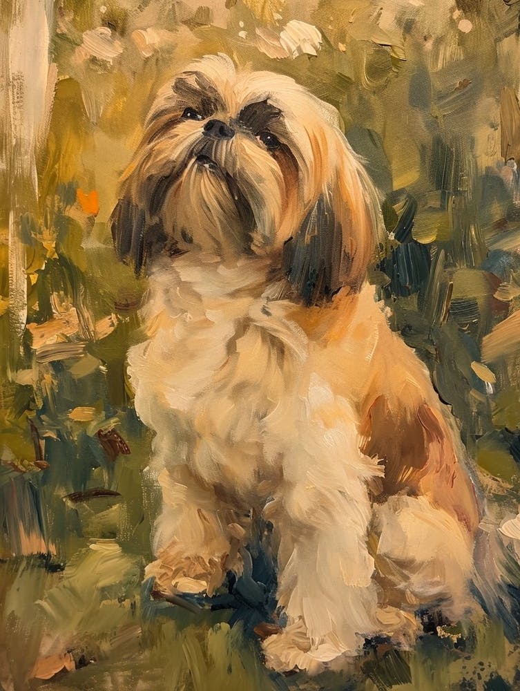 Shih Tzu Acrylic Painting 3
