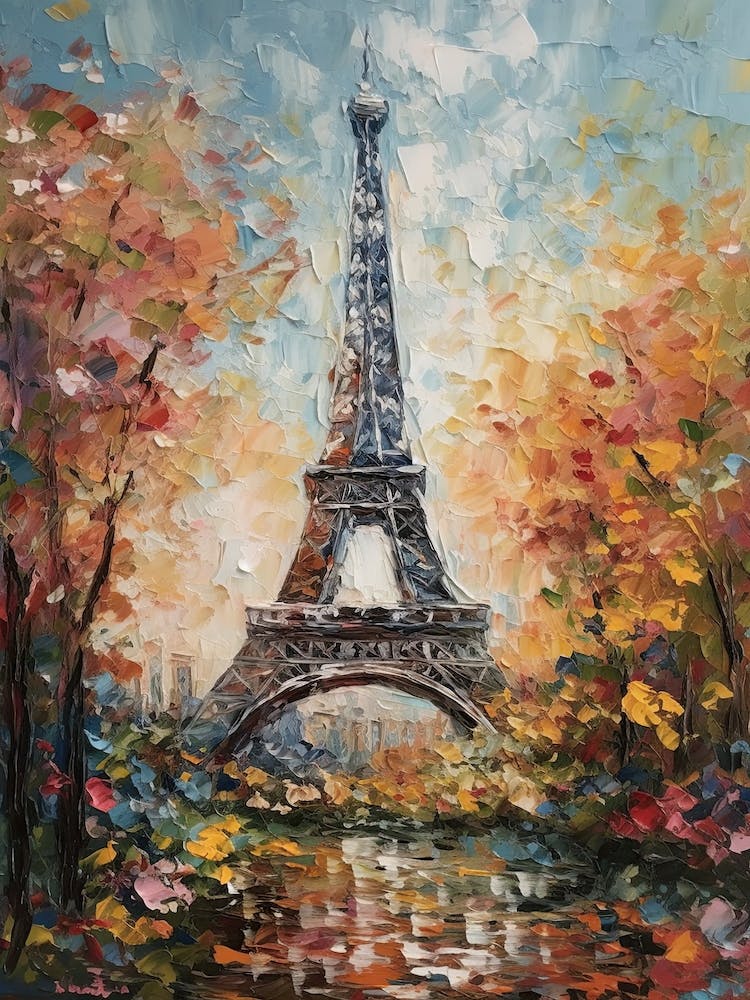 Eiffel Tower Paris France Monet Style 24