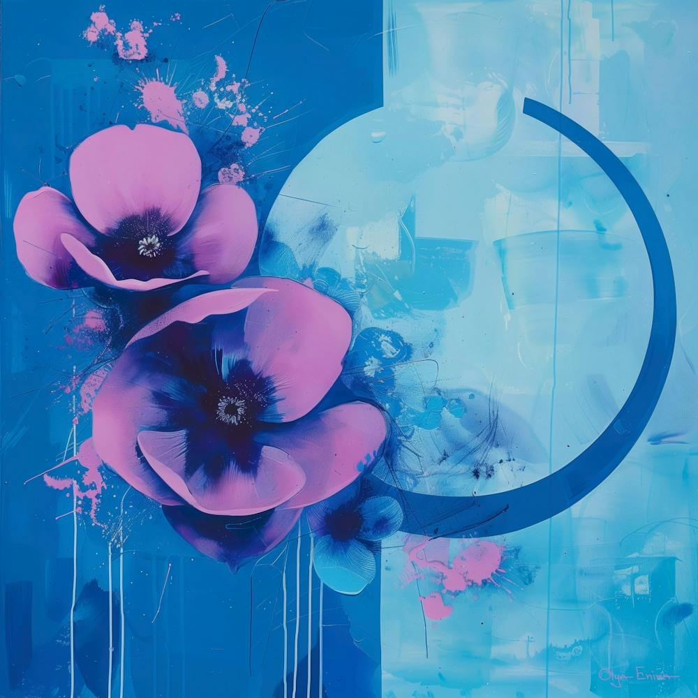 Pink abstract flowers