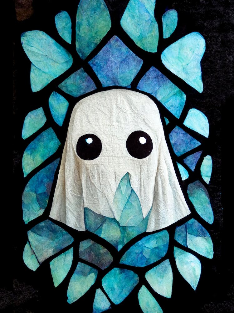 Big Eyes Ghost Made Of Stain Glass