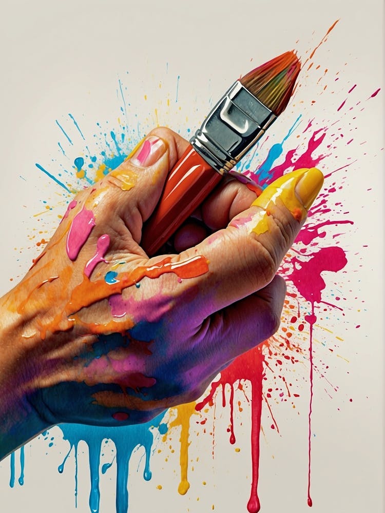 Hand Holding Paint Brush