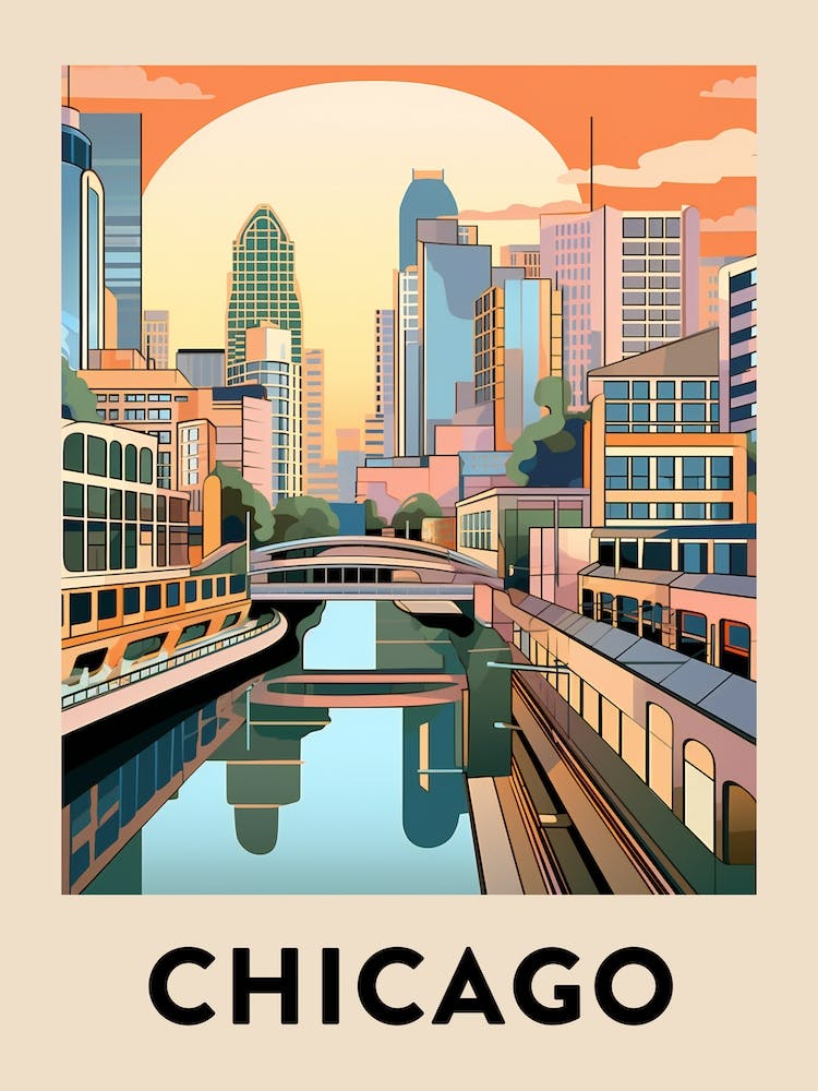 Chicago Affiche de Voyage 9