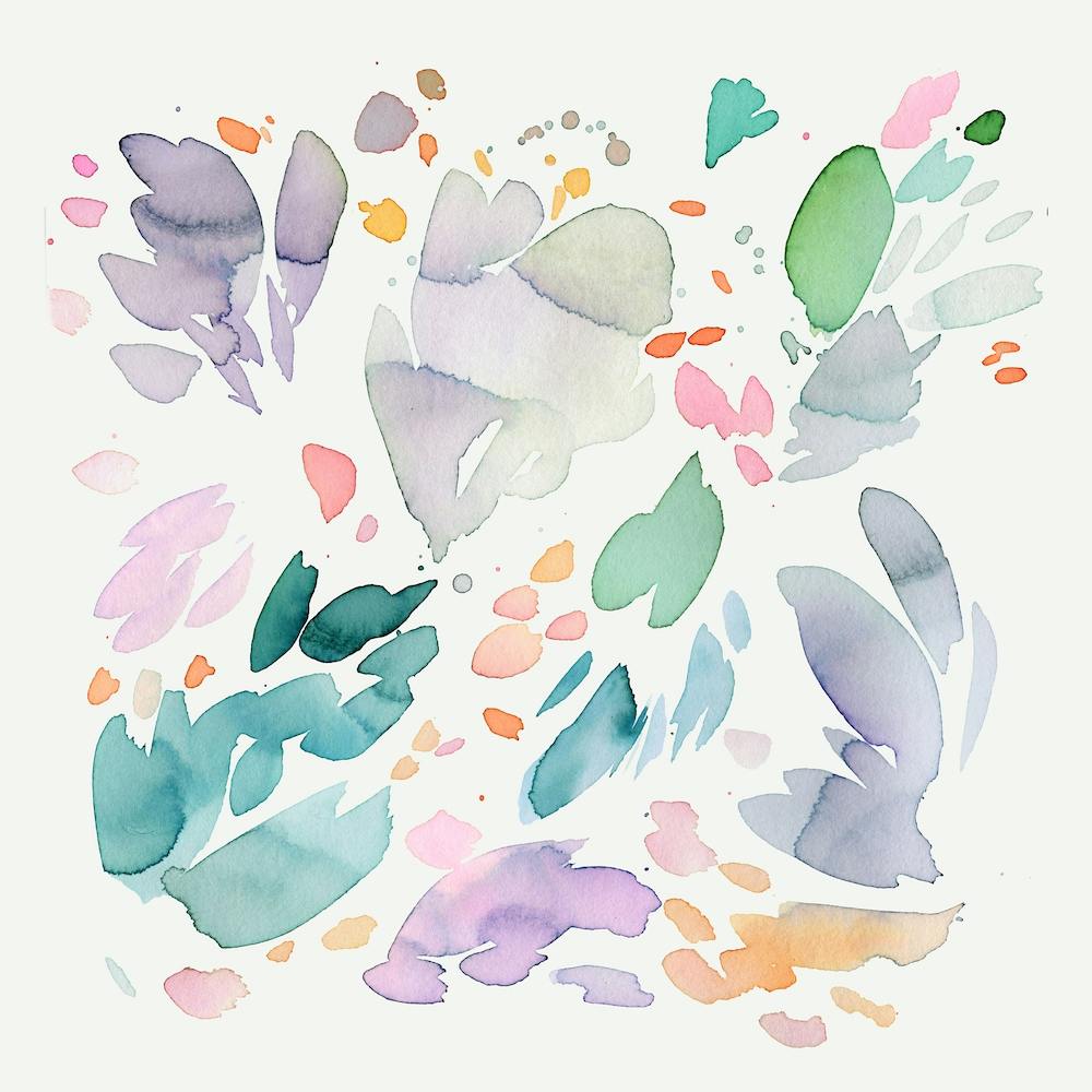 Abstract Watercolour Petals Flowers Square